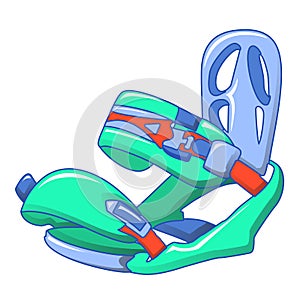 Shoe ski fixation tool icon, cartoon style