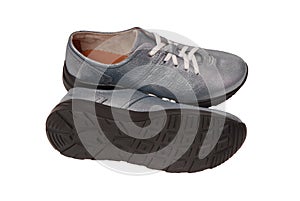 Shoe of sole,  isolated unisex footwear is on white background