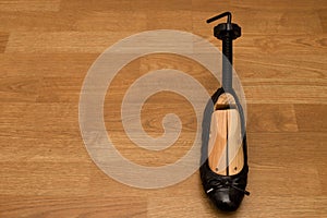 Shoe with wooden stretcher