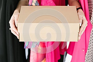Shoebox fashion shopping lifestyle hands holding photo