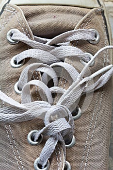 Shoelace of canvas shoe