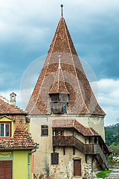 Shoemakers guild tower, Sighisoara, Transylvania photo
