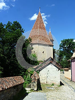 The Shoemakers` Tower in Sighisoara, Romania.