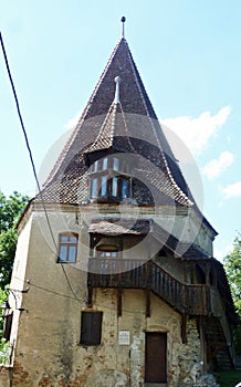 The Shoemakers` Tower in Sighisoara, Romania.