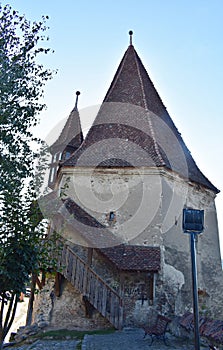 The Shoemakers` Tower in Sighisoara, Romania.