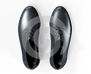 Shoes as a concept of luxury expensive high-quality shoes. 3d rendering illustration of a pair of fashionable mens shoes isolated photo