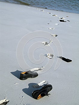 Shoes on the beach