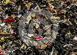 Shoes and boots garbage dump