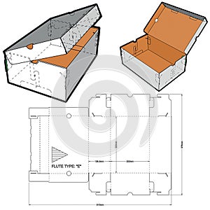 Shoes Cardboard Box and Die-cut Pattern.