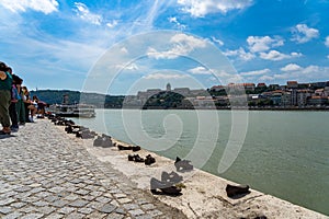 Shoes on the Danube Bank in Budapest, Hungary.