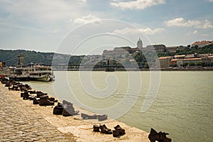 Shoes on the Danube Bank in Budapest, Hungary.