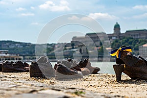 Shoes on the Danube Bank in Budapest, Hungary.