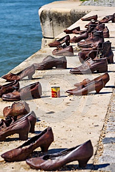 Shoes on Danube embankment (Memorial to World War II victims), Budapest, Hungary