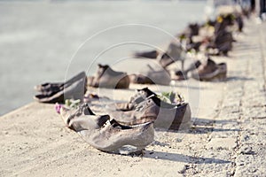 Shoes on the Danube embankment