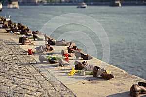 Shoes on the Danube embankment