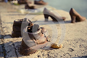 Shoes on the Danube embankment