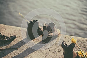 Shoes on the Danube embankment