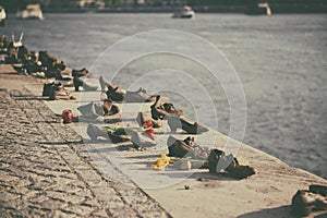 Shoes on the Danube embankment