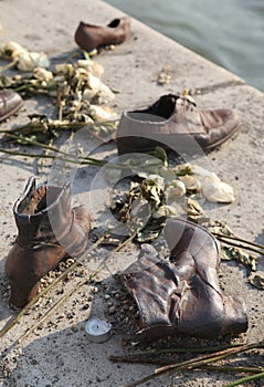 Shoes on the Danube Embankment in Budapest, Hungary