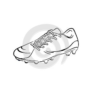 Shoes football vector illustration black white