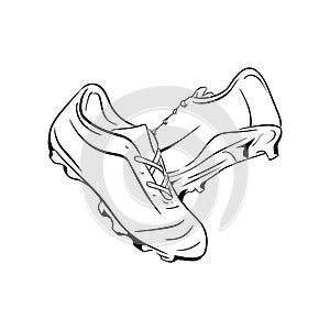 Shoes football vector illustration black white