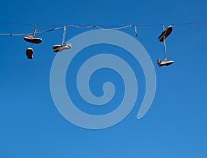 Shoes hanging