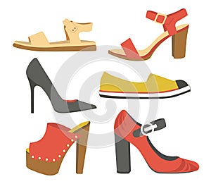 Shoes and sandals women spring or summer footwear collection