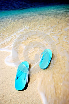 Shoes in the sea