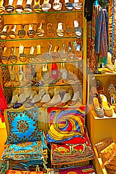 Shoes on the shelf Souk Madinat Jumeirah Dubai UAE