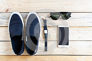 Shoes, smart phone , watch, glasses