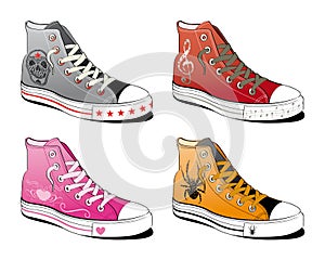 Shoes with various symbol