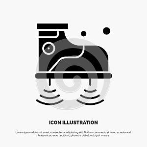 Shoes, Wifi, Service, Technology solid Glyph Icon vector