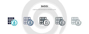 Shogi icon in different style vector illustration. two colored and black shogi vector icons designed in filled, outline, line and