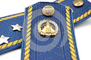 Shoilder strap of Ukrainian senior lieutenant photo
