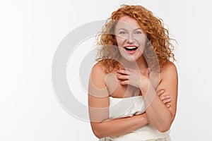 Shoked mature woman photo