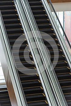 Shoot of mechanical stairs in a shopping mall