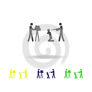 shoot a penalty multicolored icon. Element of terrorism elements illustration. Signs and symbols collection icon for websites, web