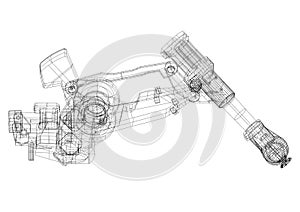 Robotic arm Architect blueprint - isolated