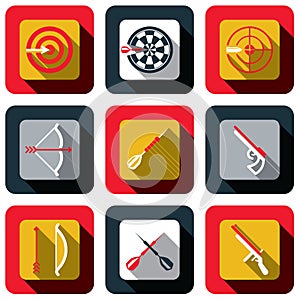 Shoot and target icon set