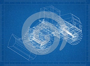 Wheel Loaders 3D blueprint
