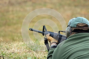 Shooter Aiming Down Range photo