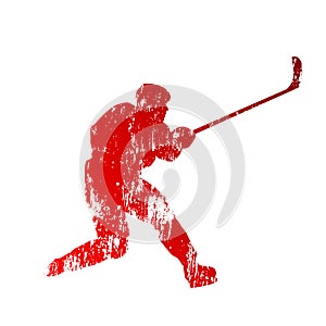 Shooting abstract hockey player