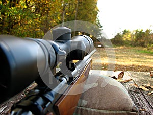 Shooting bench and gun