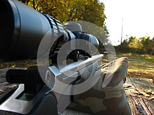 Shooting bench and gun