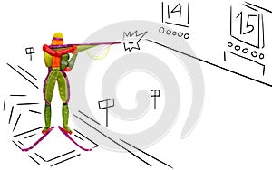 Shooting biathlete.