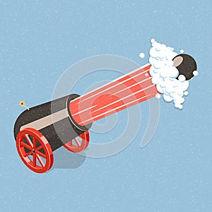 Shooting cannon.