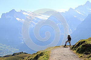 Shooting the magnificent view upon the Swiss Alps