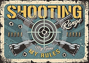 Shooting range emblem vintage colorful