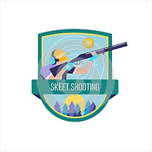 Shooting Skeet. The logo of the sports club.