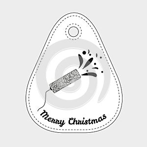 Shooting slapstick with abstract doodle pattern. Celebration sign. Christmas collection.